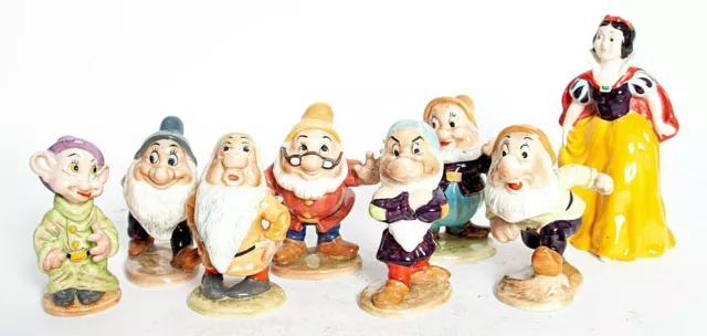 Rare Beswick Walt Disney Snow White & The Seven Dwarfs Set 1325 - 1332!