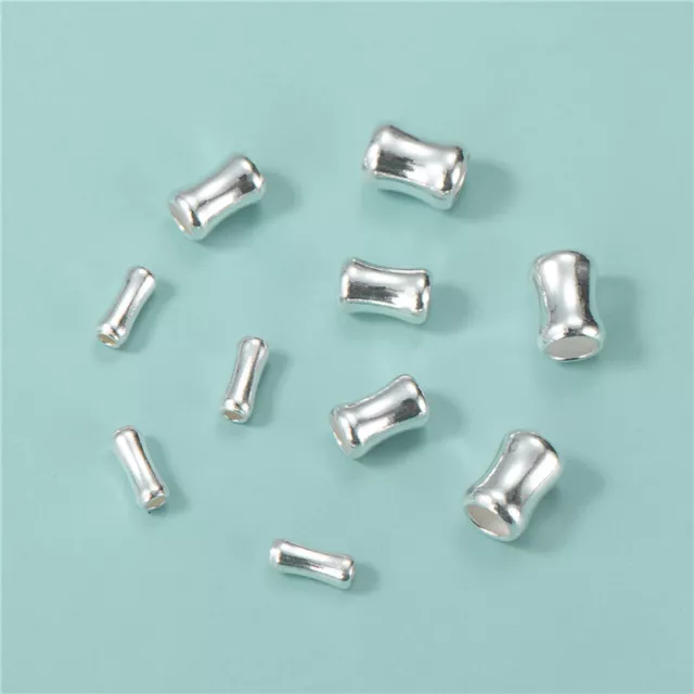 925 Sterling Silver Bamboo Small Tube Spacer Bead DIY for Bracelet Necklace