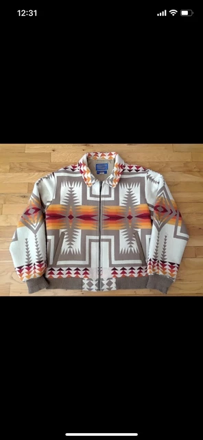 Pendleton Native Print Bomber Jacket Medium Chief Joseph Aztec Navajo