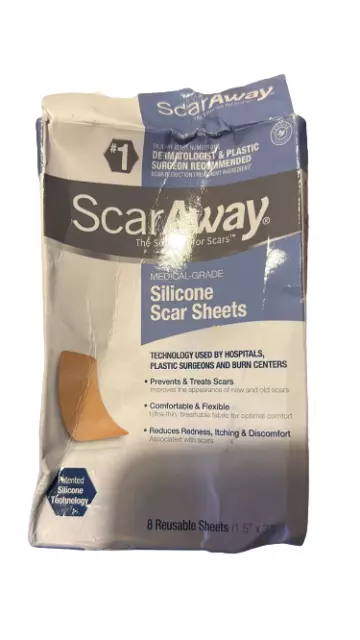 ScarAway Silicone Scar Sheets - 8 Count Exp 2025