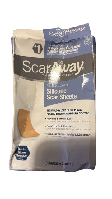 ScarAway Silicone Scar Sheets - 8 Count Exp 2025