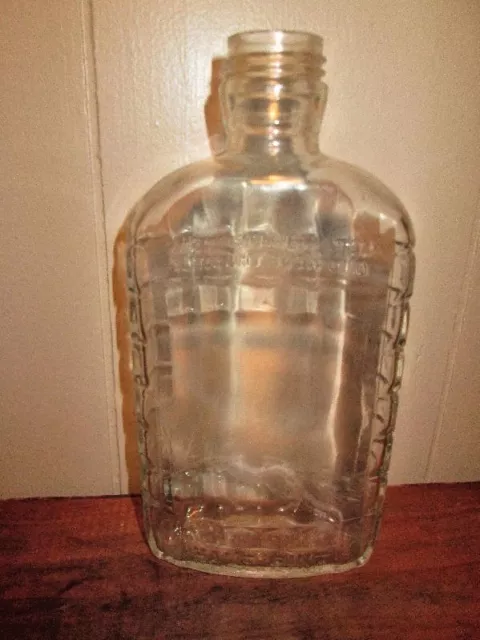 Vintage Ball Half Pint Clear Glass Flask Bottle