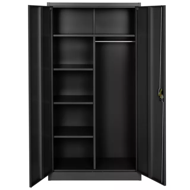 Aktenschrank Büroschrank Spind Kleiderstange Lagerschrank Stahl 80/90 cm Breite