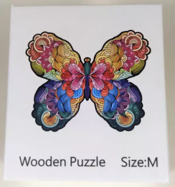 Butterfly Jigsaw Wooden Puzzle Irregular Shaped Pieces Wood Puzzle New Open Box