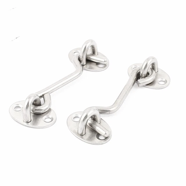 4.2" Long Cabinet Door Metal Window Curtain Hook Stay Lever Latch 2pcs