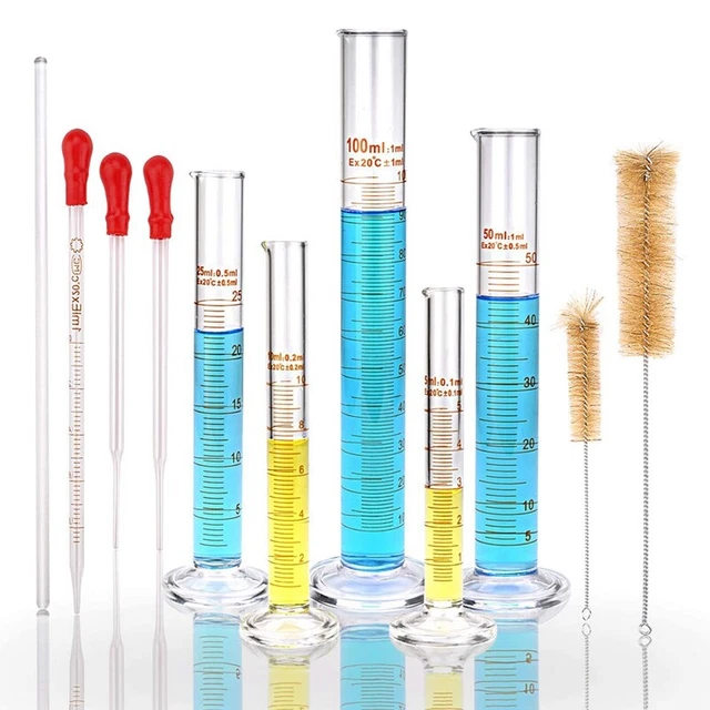 Glass Graduated Measuring Cylinders Set,Premium Borosilicate Cylinders Kit witI8
