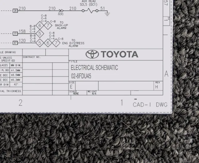 Toyota Forklift 02-6FDU45 Electrical Wiring Diagram Manual