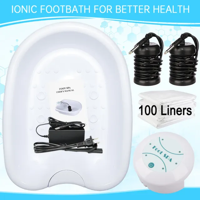 Ionic Detox Foot Bath Machine New Ion Foot Massage w/ 100 Pcs Disposable Liners