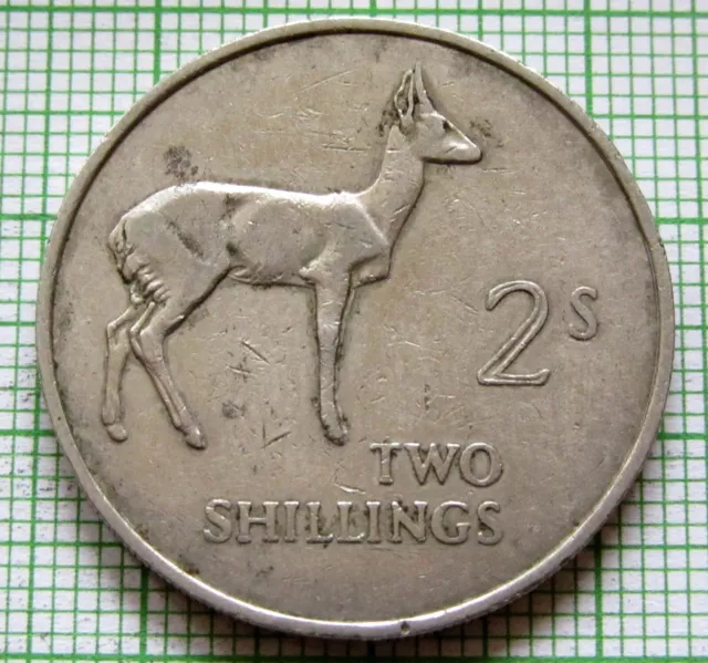 Zambia 1964 2 Shillings, Bohor Reedbuck