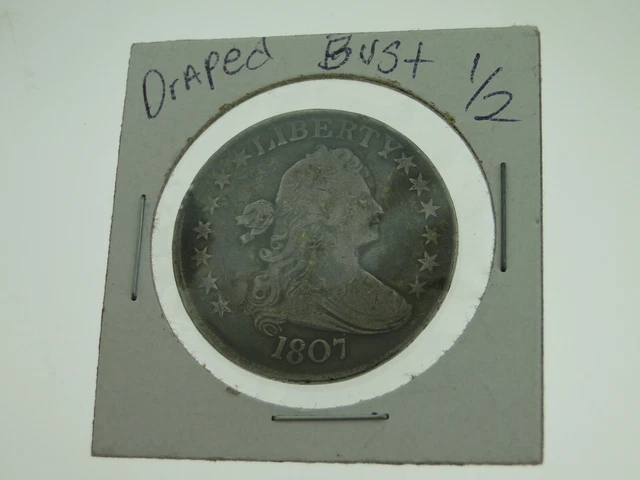 1807 Draped Bust Large Us Half Dollar Silver Coin