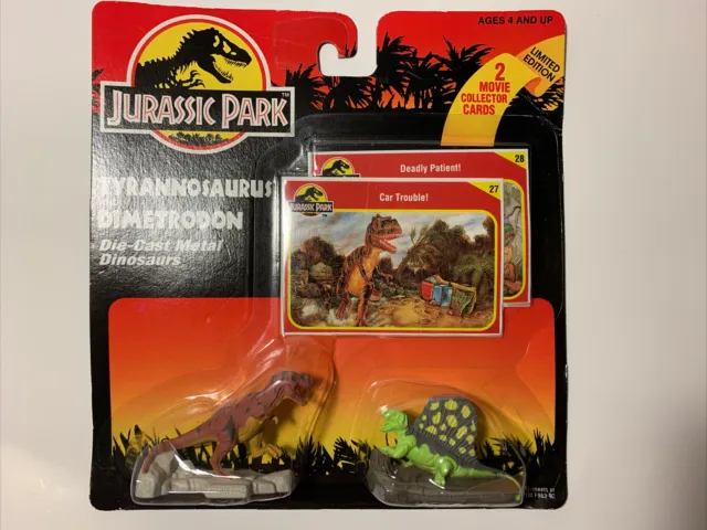 Vintage 1993 Jurassic Park Die Cast Tyrannosaurus And Dimetrodon New  Kenner