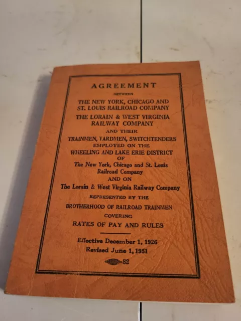 Vntg NY Chicago St Louis Railroad Lorain & West Virginia Railway  Agreement Book