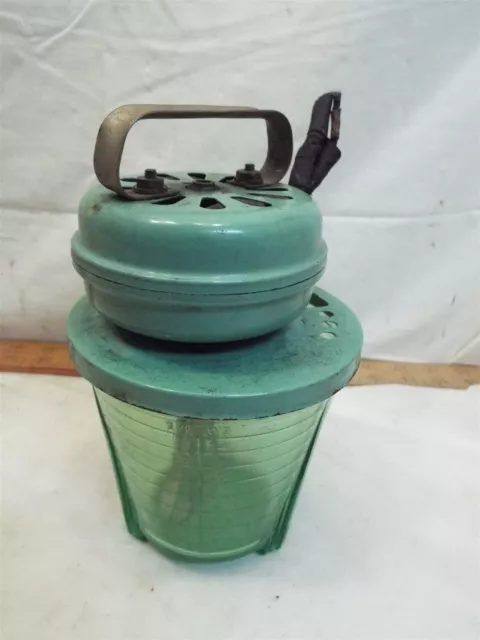 Vidrio Green Depression Glass Electric Mixer Jar Whisk Art Deco