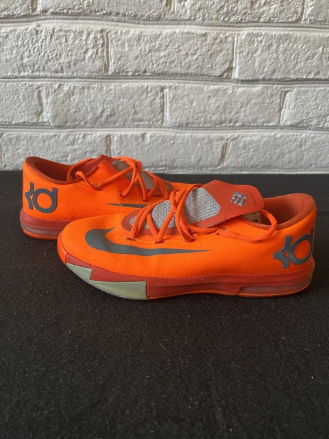 Nike KD Kevin Durant Basketball Shoes Kids Sz 7 Orange/Black Logo Tie Up