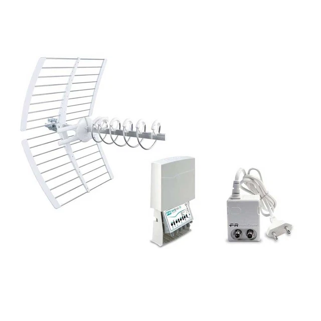 Kit Antenne TNT Fracarro ELIKA Pro 700 Avec Pointeur LED Et Alimentation, Neuf