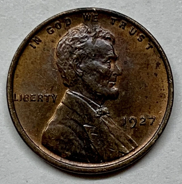 1927 Lincoln Wheat Cent Coin 1c US Penny Uncirculated Bronze spotted Red/Brown