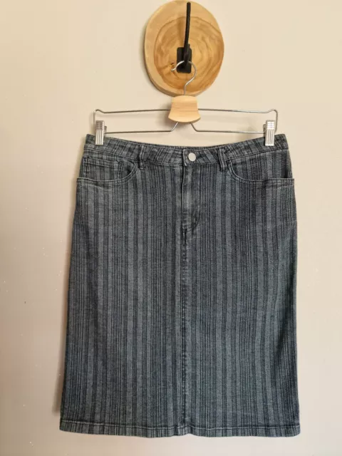 Cerruti Jeans : Superbe Jupe En Jeans Vintage Finement Rayée