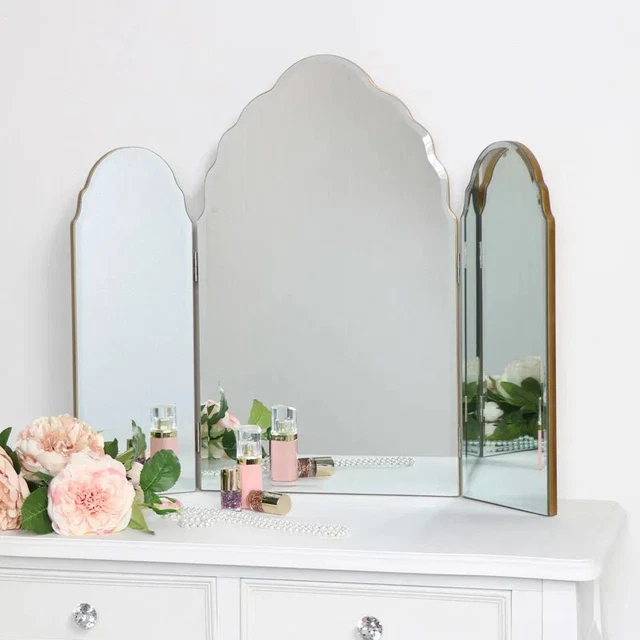 GOLD ORNATE ARCHED Triple Dressing Table Mirror 80cm x 56cm vanity make up 102.95 - PicClick UK GOLD ORNATE ARCHED Triple Dressing Table Mirror 80cm x 56cm vanity make up 102.95 - PicClick UK