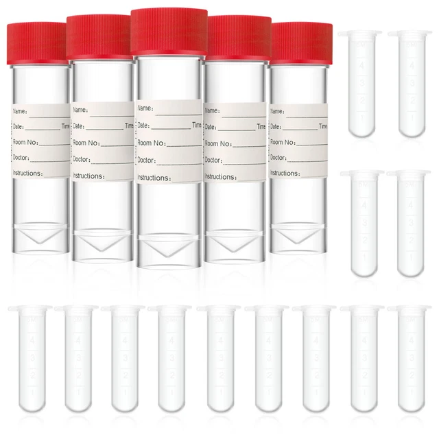 20 PZ CAMPIONE Tubi Polvere Bottiglie Contenitore Liquido Vuoto Bottiglie Reagenti EUR 12,29