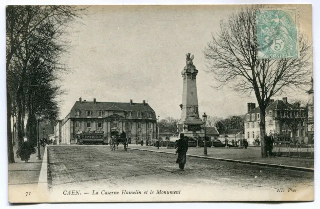 CPA - Carte Postale - France - Caen - Caen - La Caserne Hamelin et le Monument (