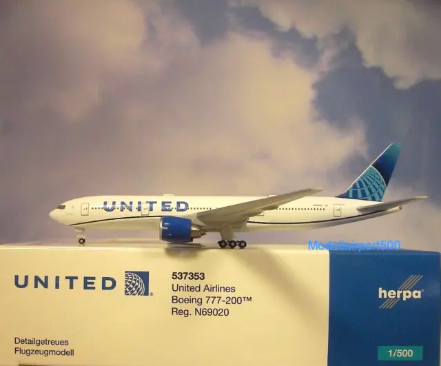 Herpa Wings 1:500 Boeing 777-200 United Airlines N69020 537353 Modellairport500