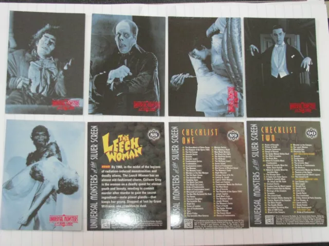 Universal Monsters of the Silver Screen Complete 90 Card Trading Card Set 1994