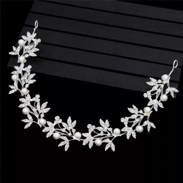 Bridal Flower Wedding Clip Hair Comb Diamante Crystal Pearl Slide Headband Prom 3