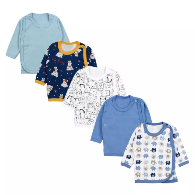 TupTam Baby Jungen Wickelshirt Langarmshirt 5er Set