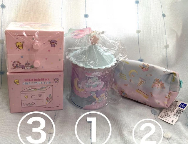 Little Twin Stars Cotton Box /Plastic chest /Pouch Set of 3