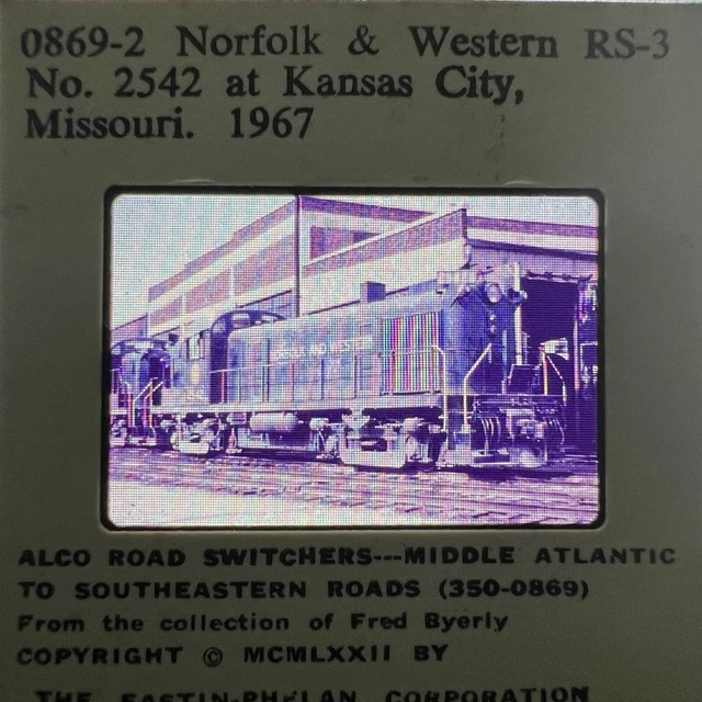 0869-2 Norfolk & Western RS-3 No. 2542 at Kansas City, Missouri. 1967