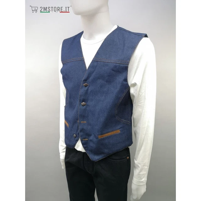 Gilet Jeans Smanicato Per Uomo - Stile Moto, Slim Fit, Denim - Per Look Casual E Streetwear