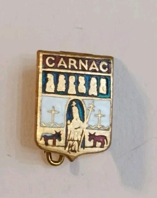 Broche Ancienne émaillée Blason D'Orléans - Cuivre émaillé Bleu Et Blanc - Très Bon état