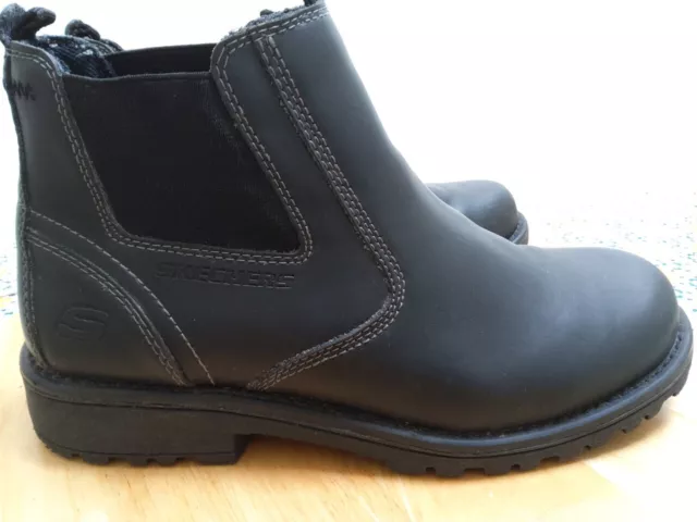 SKECHERS MENS COMFORTABLE Composite Toe Leather Work Chelsea Boots £48. ...