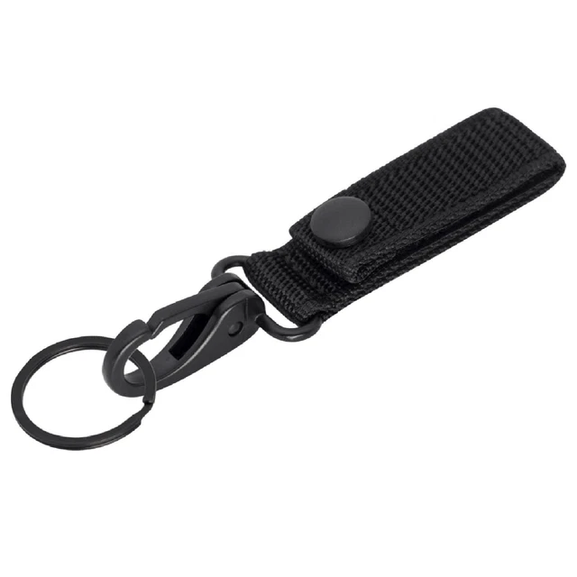 Heavy Duty Belt Keeper Clip Key Holder with Nylon MOLLE Strap & Metal Snap & Key