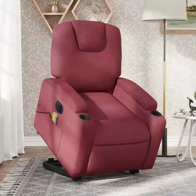 Massagesessel Aufstehhilfe Elektrisch Sessel Fernsehsessel Creme Stoff vidaXL
