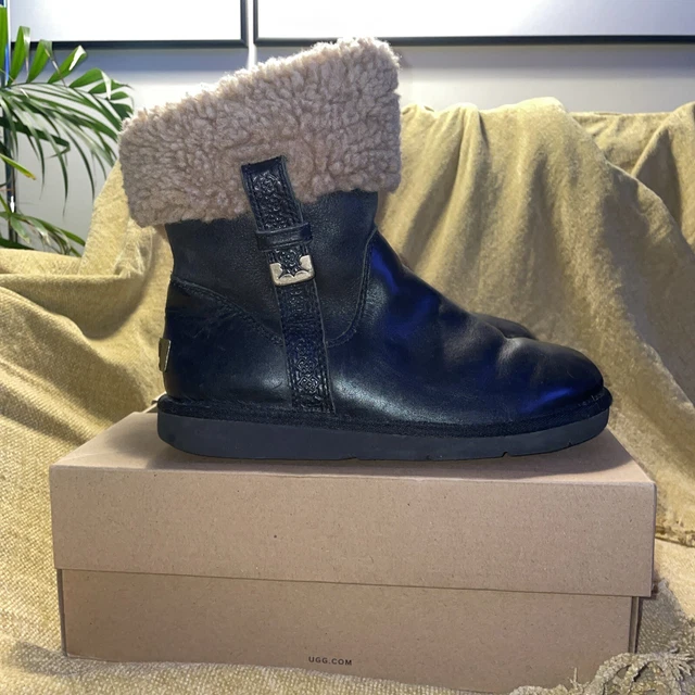 Ugg womens abree sales mini leather boots nero