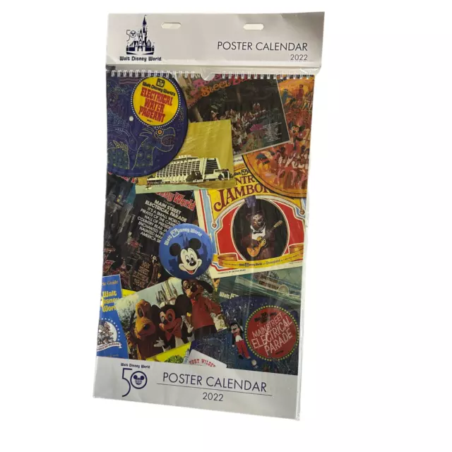 DISNEY PARKS WALT Disney World 50th Anniversary Poster Calendar 2022 11