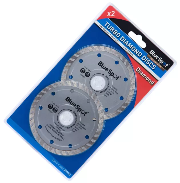 2 x 115mm Diamond Turbo  Cutting Disc Hard Brick Masonry Concrete & Tiles Stone