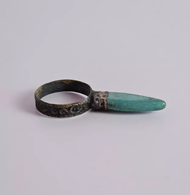 Very Rare Ancient Medieval Beautiful Ring With Stone Artifact