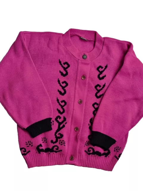 UK6/8 S Gothic Strick Hot Pink Jacke Cardigan Mantel Abdeckung Top VERKAUF