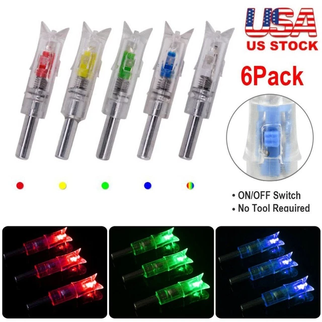 LED Lighted Nocks for Crossbow Bolts 7.62mm Automatic Inside Diameter Half Moon