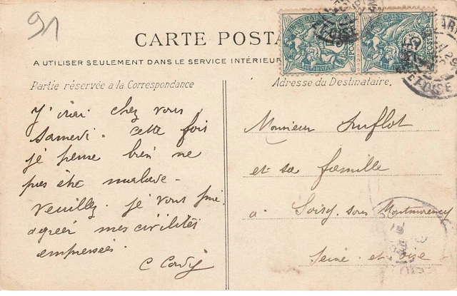 91 Arpajon Ai#Dc730 La Place Du March Harness Horse Cart 2