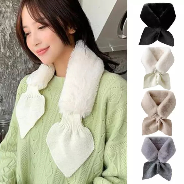 Sciarpa multicolore da donna-inverno-caldo-peluche-sciarpa di lana-studente U5B0