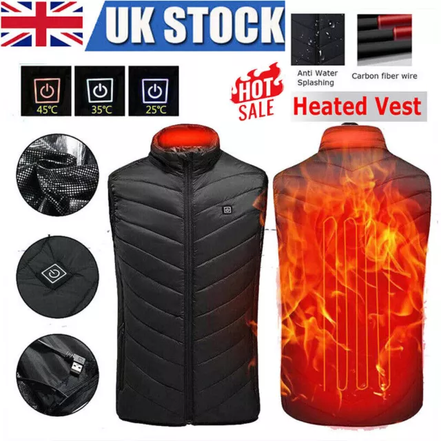 Electric Heated Vest Jacket Warm Up Heating Pad Cloth Body Warmer For Men Woman