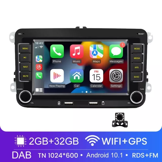 autoradio Android 11, 2 Din, GPS, WiFi, Carplay, Volkswagen, Skoda Octavia, Golf