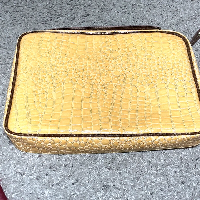VTG Samantha Black Croc Makeup Travel Toiletry Bag Packing Cube Organizer 2
