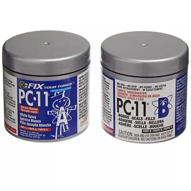 PC-Products PC-11 Epoxy Adhesive Paste, Two-Part Marine Grade, 1/2lb in Two C...
