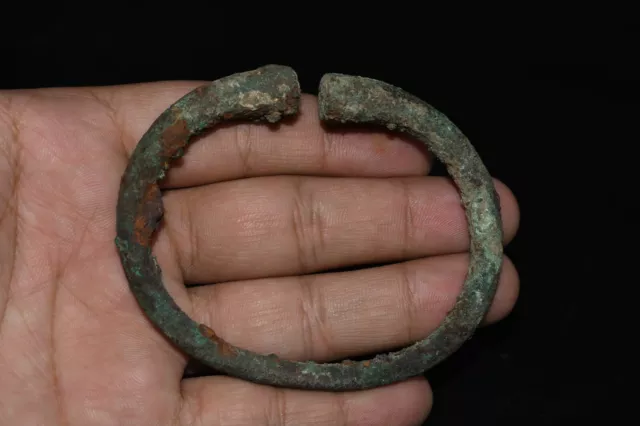 Genuine Antique Ancient Roman Bronze Bracelet Circa 100 AD - 300 AD