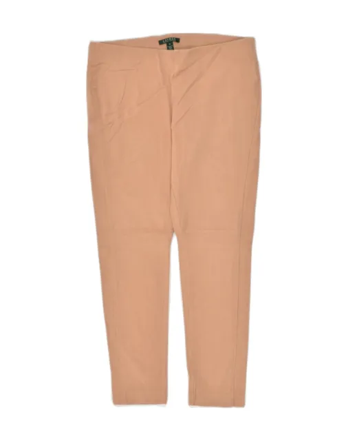 Pantaloni casual da donna Ralph Lauren US 12 grandi W34 L28 beige cotone AJ25