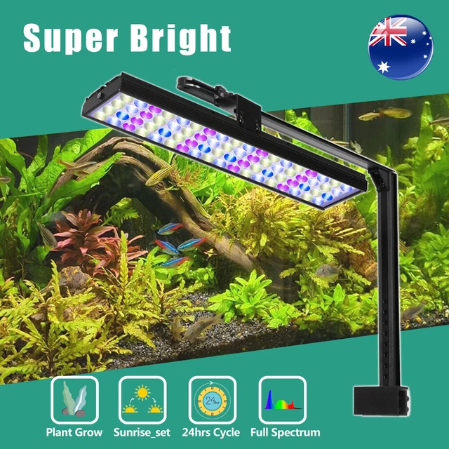 60-140CM Aquarium Light Lighting Full Spectrum Aqua Plant Fish Tank LED Lamp RGB